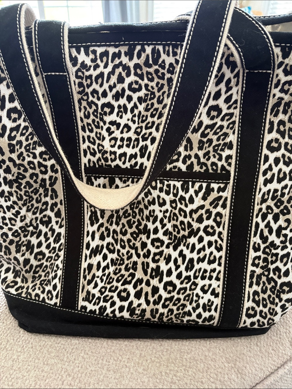 Lands End large open top tote Canvas Tote Bag